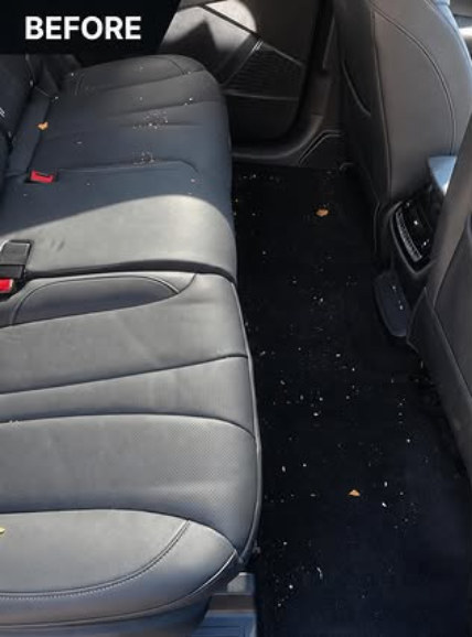Before a rear interior clean by Grassendale Valet